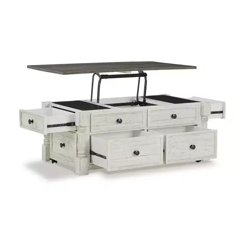 Signature Design by Ashley Casual Havalance Lift-Top Coffee Table, White/Gray