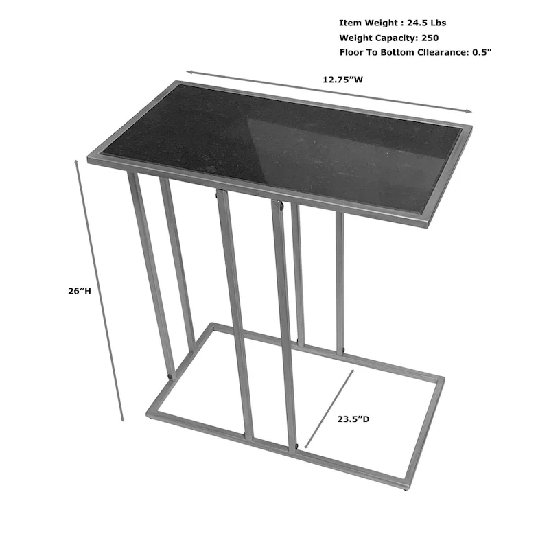 Serena End Table with Clear Glass - Antique Gold