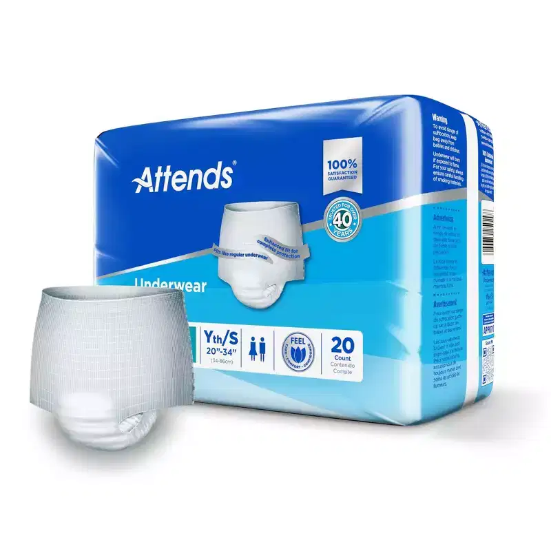 Attends Disposable Underwear Pull On with Tear Away Seams Small, APP0710, 42, 20 Ct