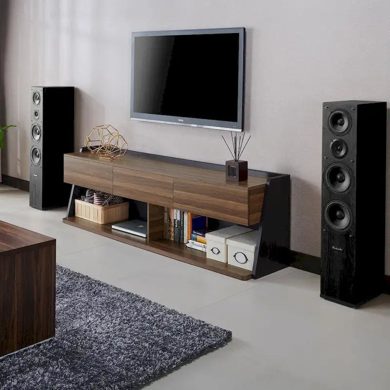 Modern Walnut 73-Inch 3-Drawer TV Console