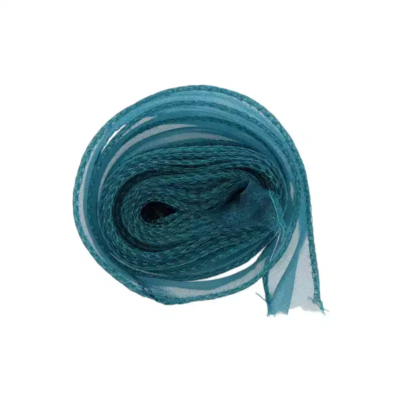 Unique Bargains Ribbon Plain Fishtail Organza Simple Style Polyester 354.33x1.57 1Pcs