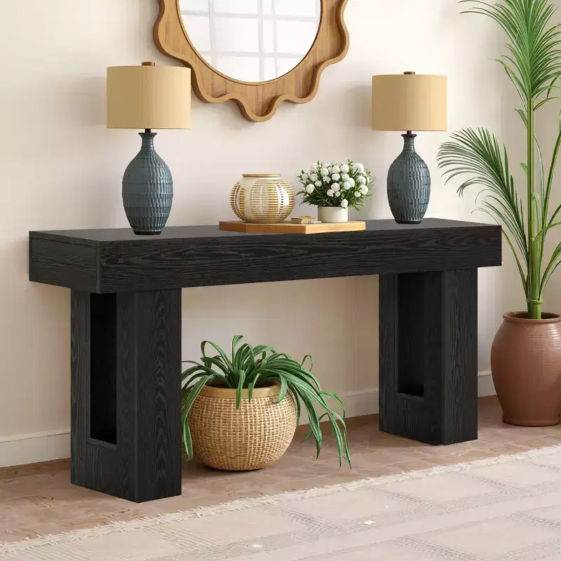 MAYEERTY Console Table with Lower Storage Shelf for Decor & Vases
