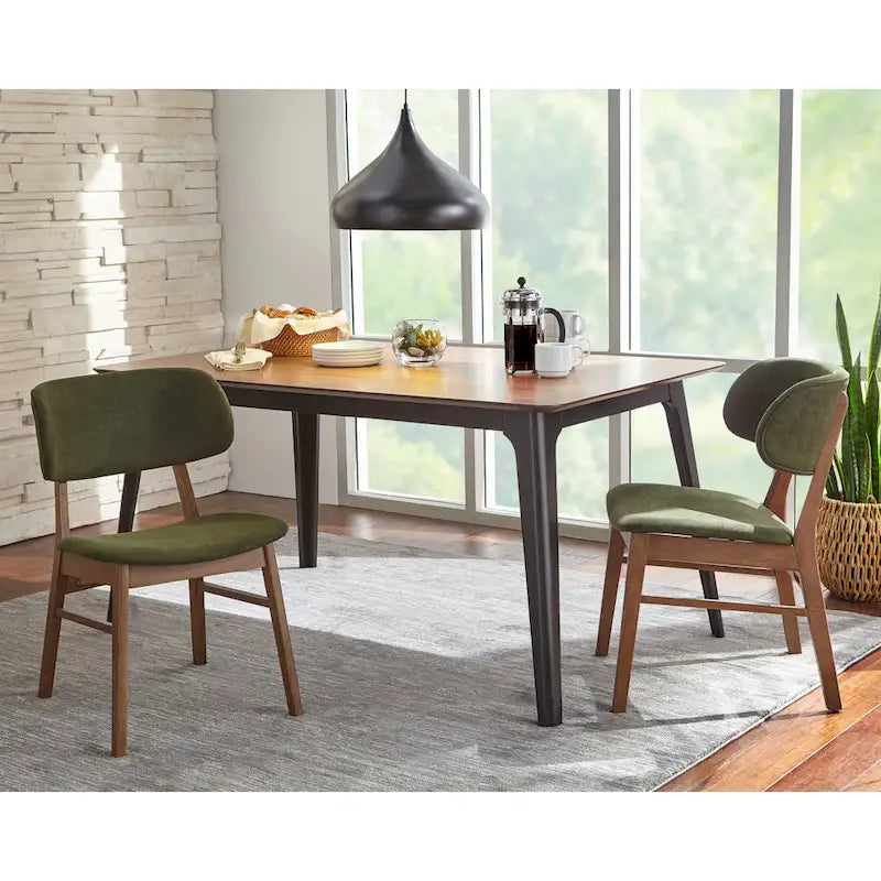 Solid Wood Dining Chair with Upholstered Seat and Back