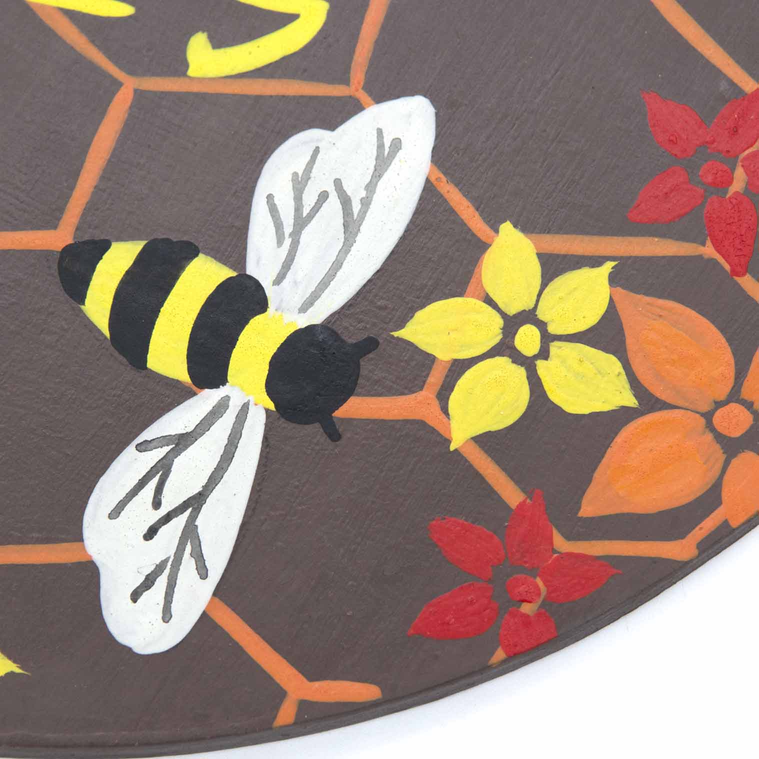 Save the Bees Round Wood Plaque