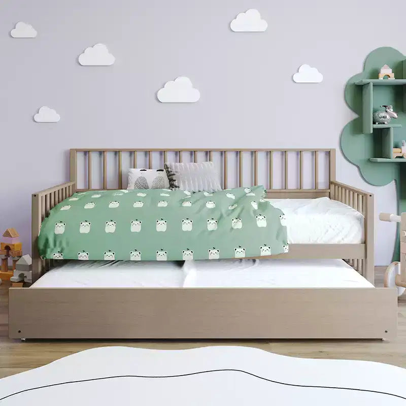 ChaletPosh Twin Size Wooden Daybed with Trundle
