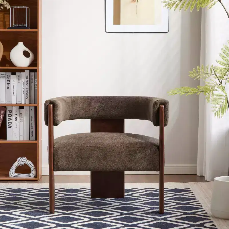 Christopher Knight Home Noah Modern Rubberwood Upholstered Accent Arm Chair