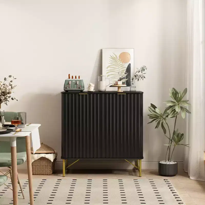 CLIHOME 31.5 in H MDF Indoor Furniture Freestanding Decorative Storage Cabinet