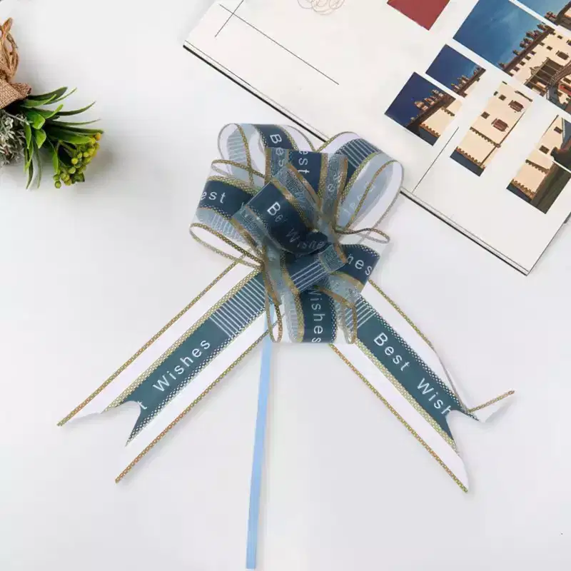 Unique Bargains Letter Voile Pull Ribbon Snow Yarn 29.92x1.89 10 Pcs