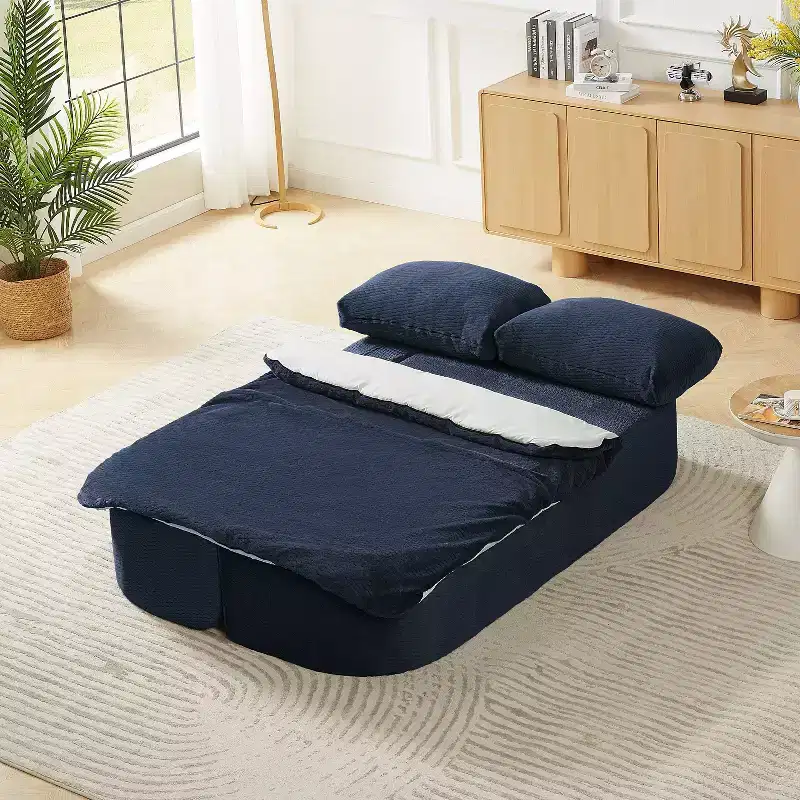 74.8 Convertible Sofa Bed,2-in-1 Folding Couch with Cushion Blanket,Sleeper Sofa Bed for Living Room Bedroom Apartment,No Assembly