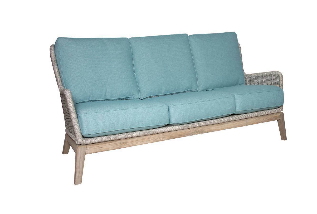 Outdoor Wicker Patio Sofa Frost Grey