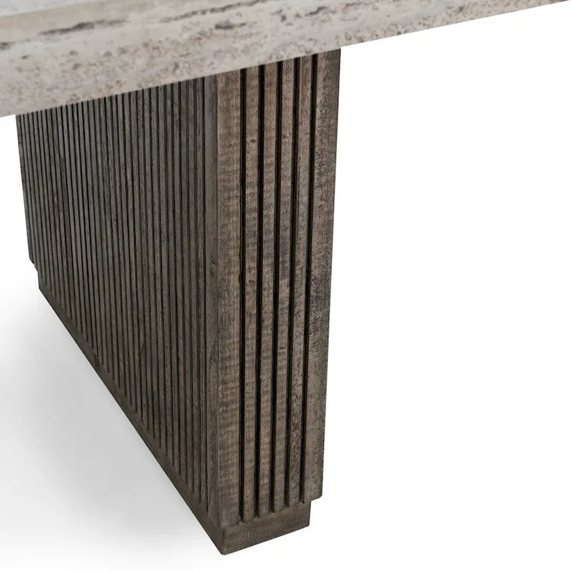82 Travertine Laminate Dining Table in Brown