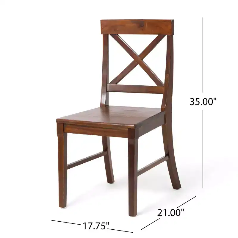 Christopher Knight Home Bostwick Farmhouse Acacia Wood Dining Chairs (Set of 2), Rich Mahogany
