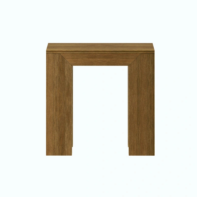 Modern Rectangular Solid Pine Wood Side Table with Wirebrush Finish