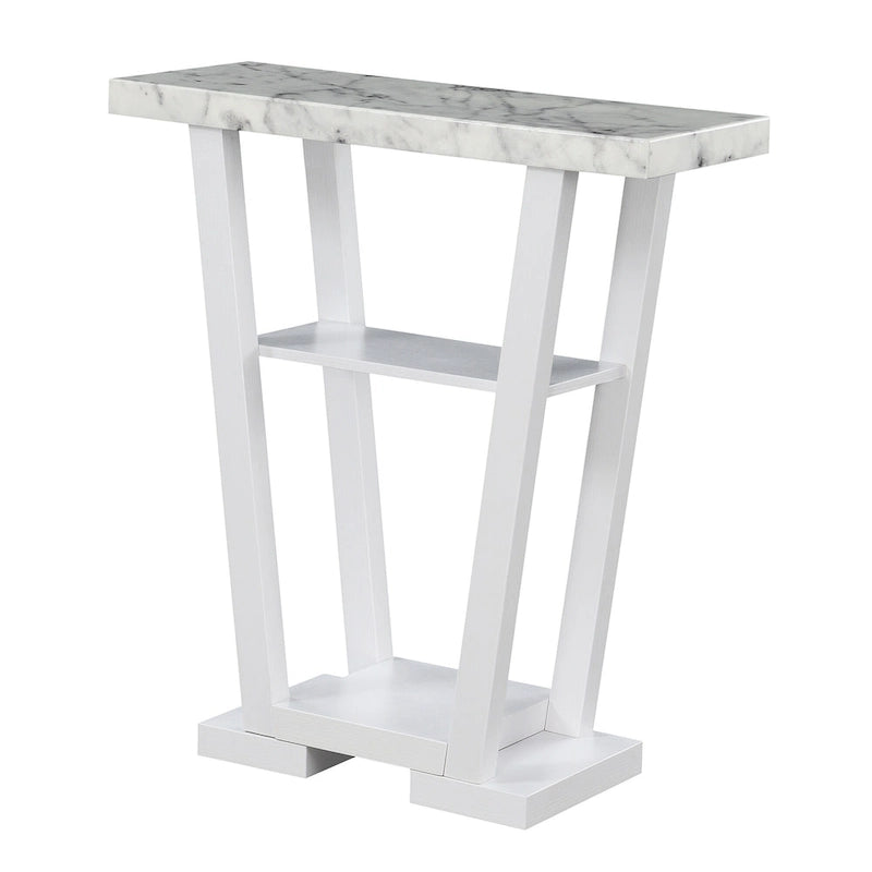 V-Shaped Console Table with Shelves