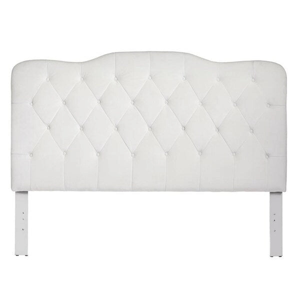 Traditional upholstered button tufted queen headboard
