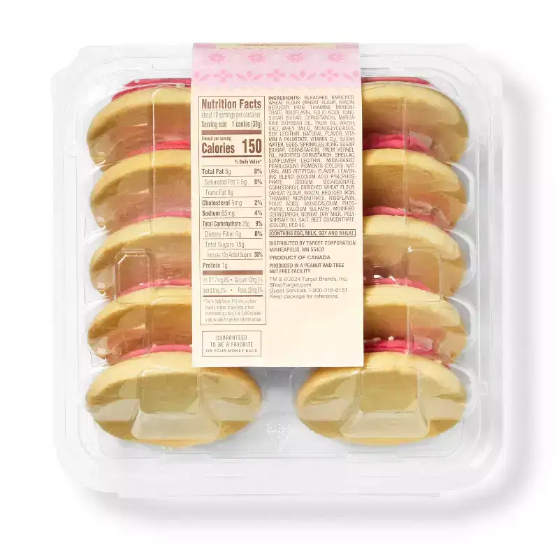 Spring Strawberry Frosted Sugar Cookies - 13.5oz/10ct - Favorite Day™