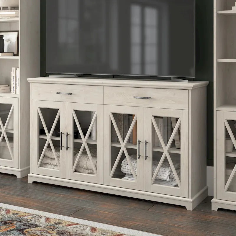 60W Farmhouse TV Stand for TVs up to 75 Inches