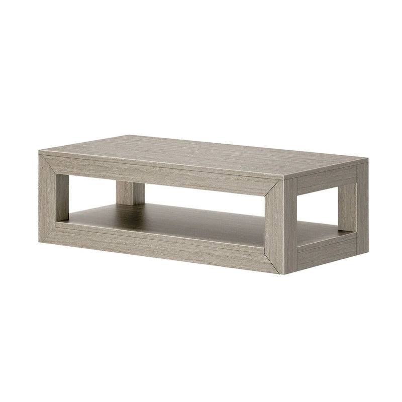 Modern Rectangular Coffee Table with Shelf