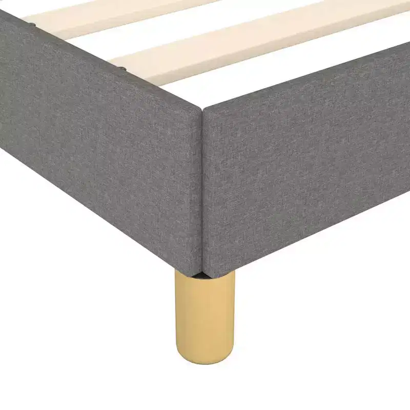 Bed Frame Dark gray Polyester fabric, plywood, engineered wood King