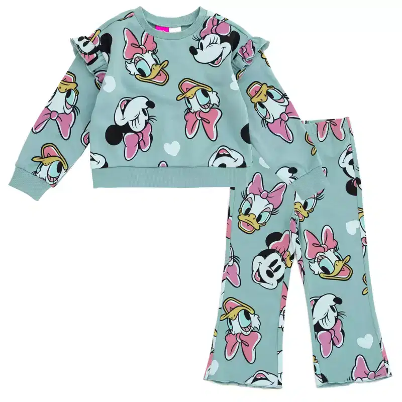 Disney Fleece Pullover Sweatshirt and Ribbed Flare Leggings Outfit Set