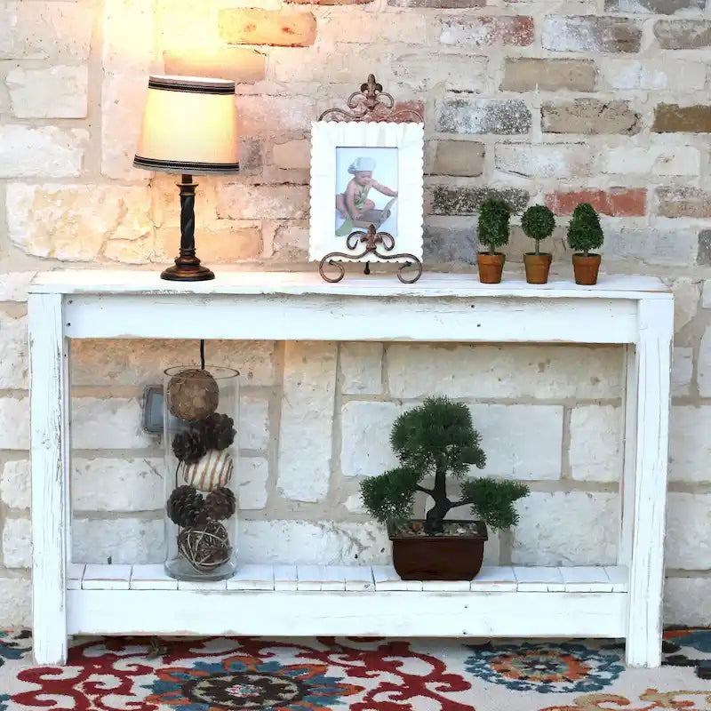 Rustic Reclaimed Wood Entryway Console Table