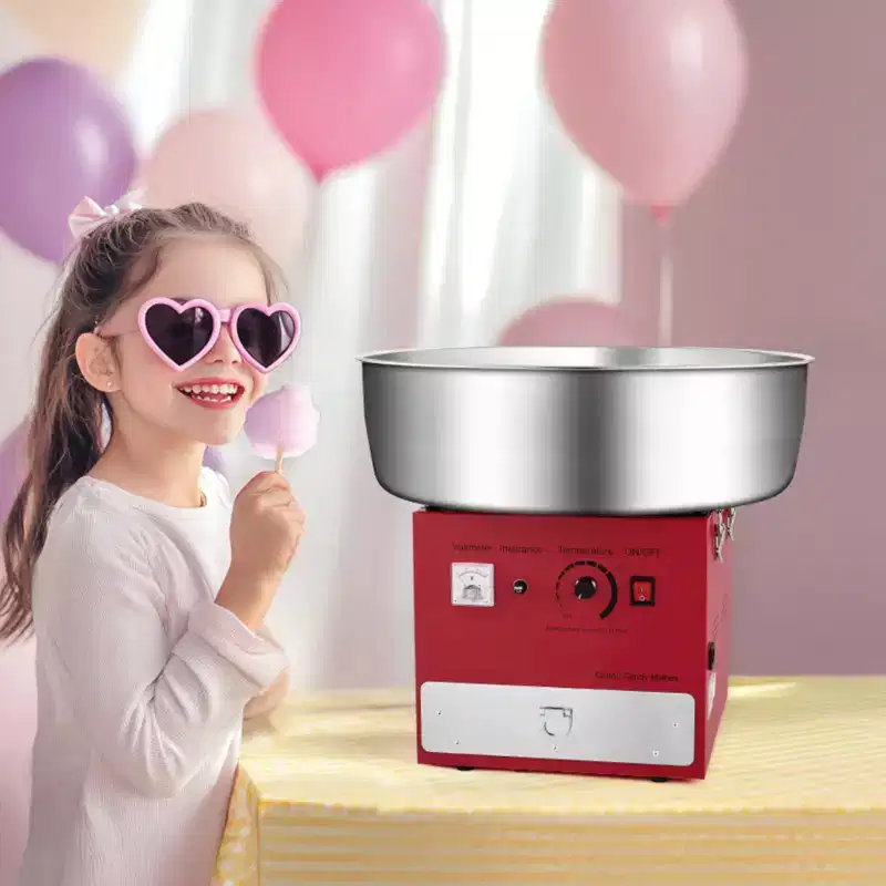 VEVOR Electric Cotton Candy Machine, 1000W Commercial Candy Floss Maker with 20.5 in Stainless Steel Bowl, Sugar Scoop, and Drawer, Red