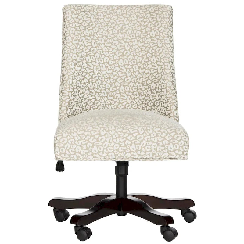 Glamorous Desk Chair with Soft Viscose Upholstery and Rolling Base