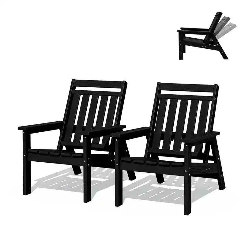 Hyleory HDPE Patio Adjustable Adirondack Chair, All Weather Outdoor Chair(2-Pack)