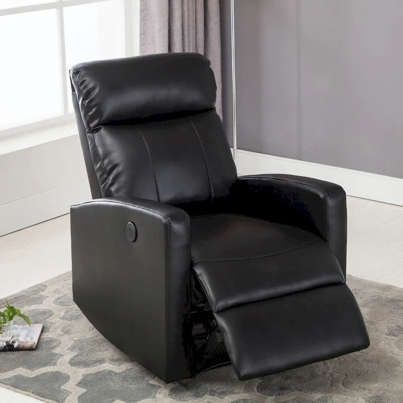 Modern Faux Leather Small Powered Reading Recliner