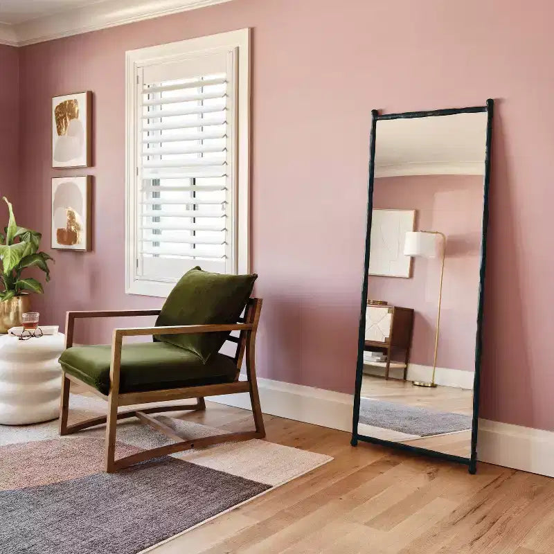 25"x65" Decorative Forged Metal Floor Mirror Black - Threshold™