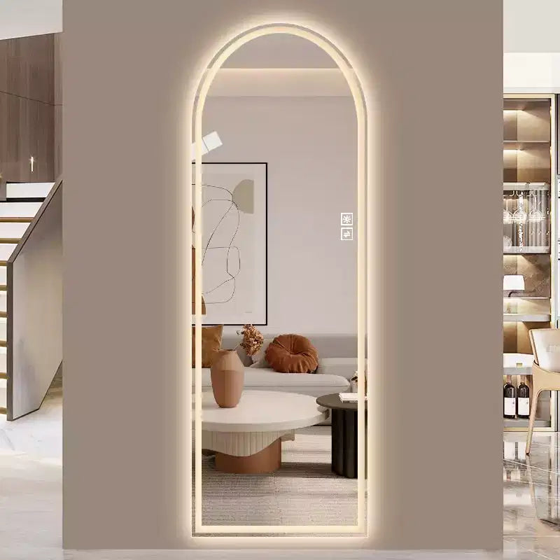 65 x 21 inch Arch LED Full Length Mirror Dimmable Full-Length Standing or Wall-Mounted for Bedroom Living Room Dressing Room