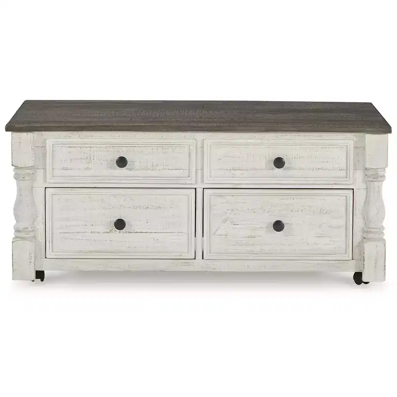 Signature Design by Ashley Casual Havalance Lift-Top Coffee Table, White/Gray