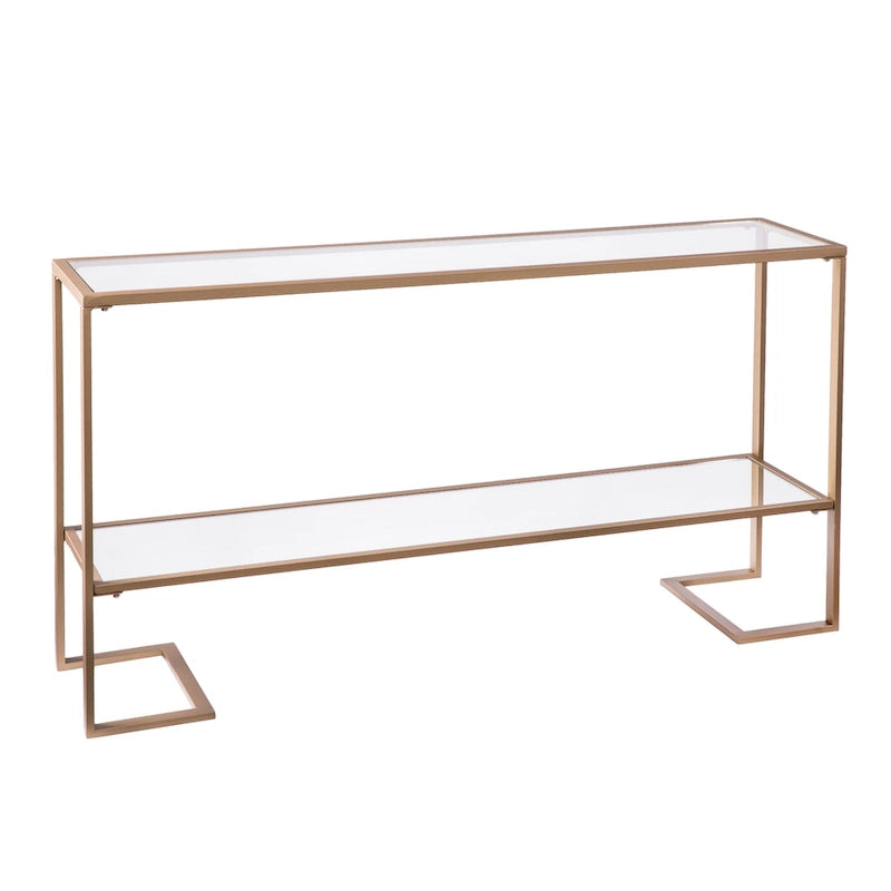 SEI Furniture Grant Glam Gold Matte Finish Console Table