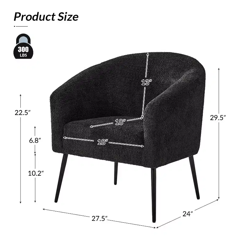 Guy Modern Boucle Armchair Set of 2 with metal leg ART OF LIVING DESIGNS