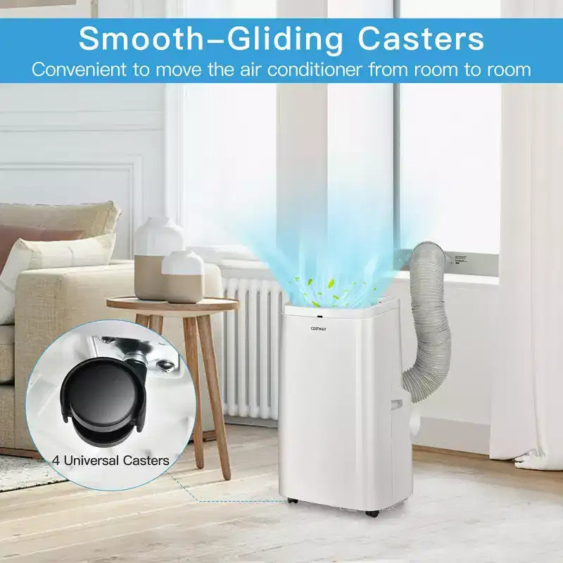 Costway 6350 BTU (9000BTU ASHRAE) Portable Air Conditioner 3-in-1 Air Cooler Fan Dehumidifier w/ Remote