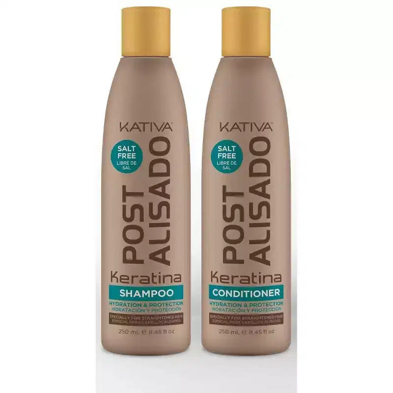 Kativa Straightening Shampoo and Conditioner Post Treatment (8.45 oz DUO SET Kit) Restructures Damaged Hair