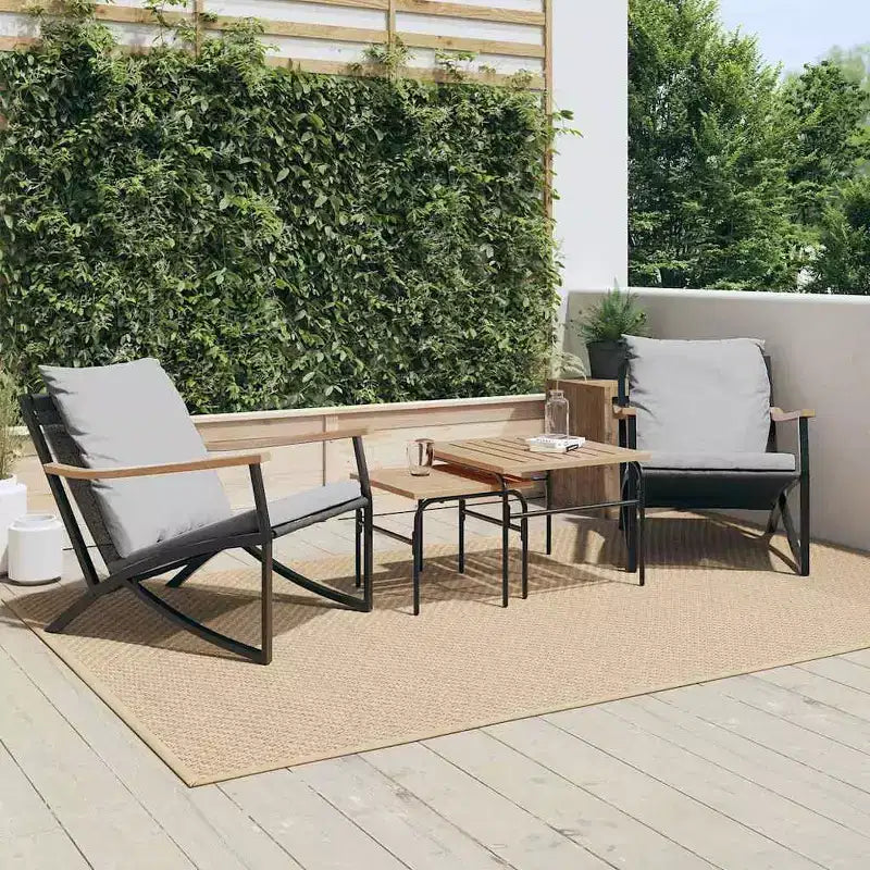 vidaXL Patio Chairs with Cushions Outdoor Garden Furniture Black Steel