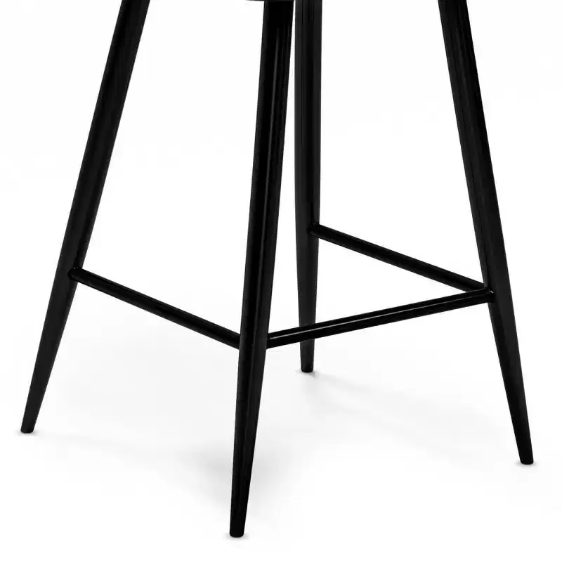 WyndenHall Set of 2 Skyla Counter Height Barstool Charcoal Gray: Quilted Diamond Detail, Plywood Frame, Foam Filled