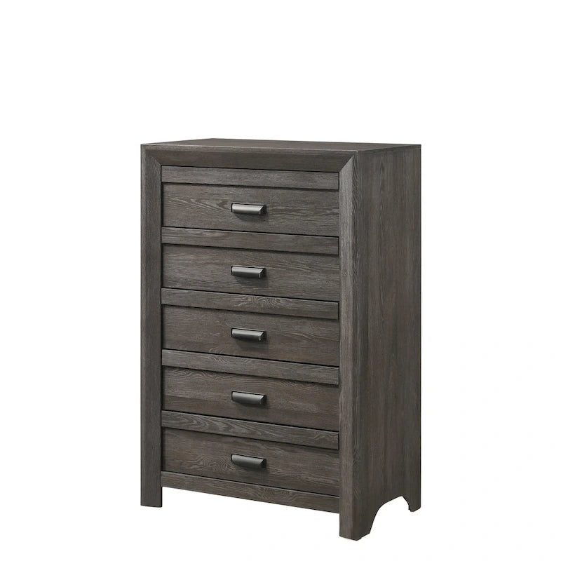 Essa 6 Piece Brown Classic Panel Bedroom Set