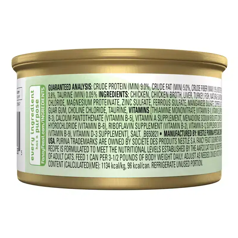 Fancy Feast Gourmet Naturals Whole Meat Chicken Flavor Pate Wet Cat Food - 3oz
