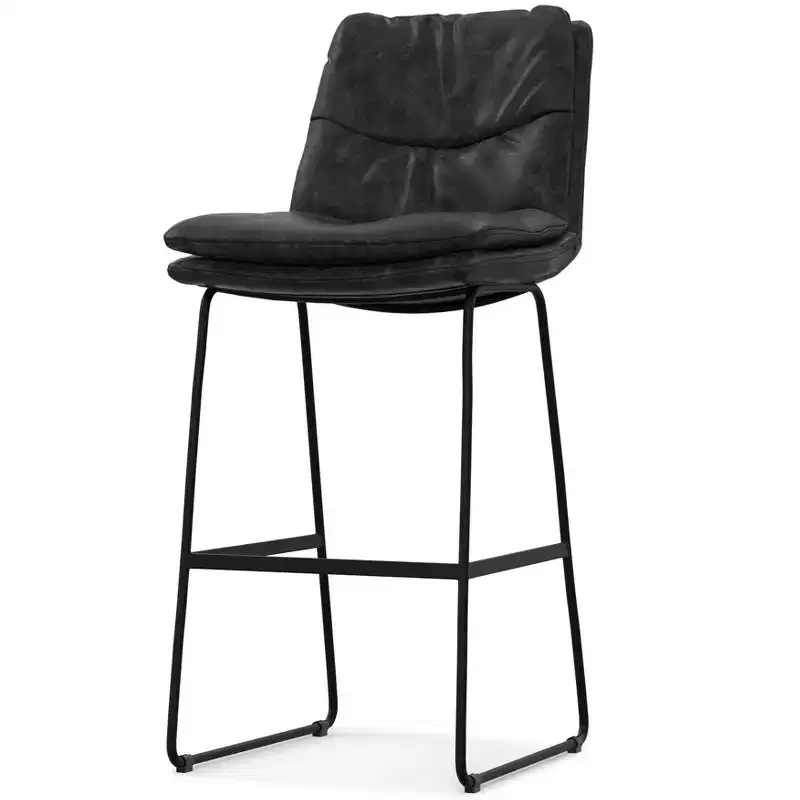 Thalia Mid Century Modern Bar Stool (Set of 2) in Vegan Faux Leather