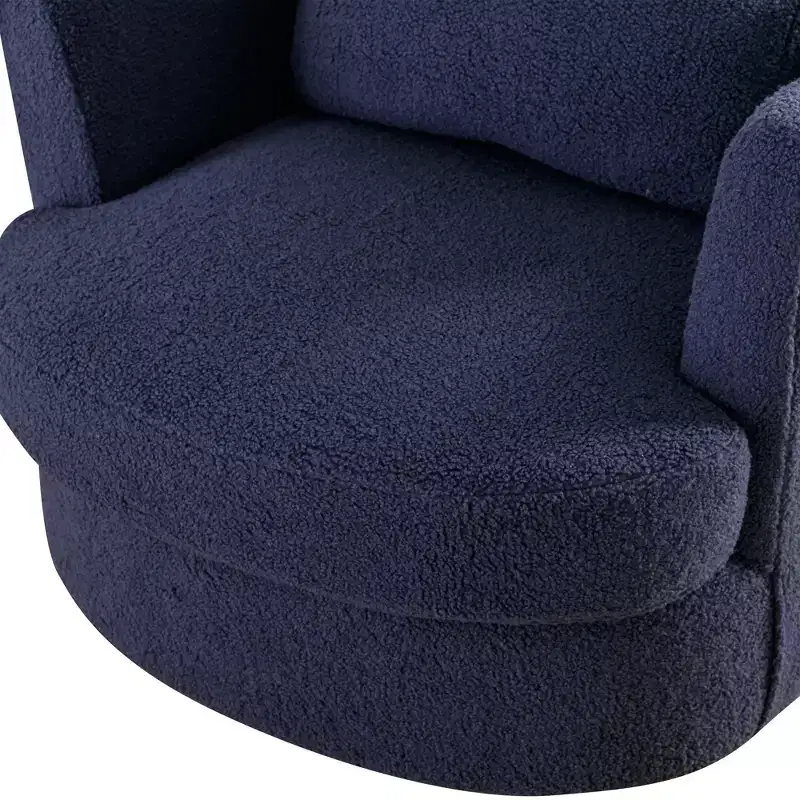 GDFStudio Bertha Swivel Boucle Upholstered 32 Wood and Steel Chair