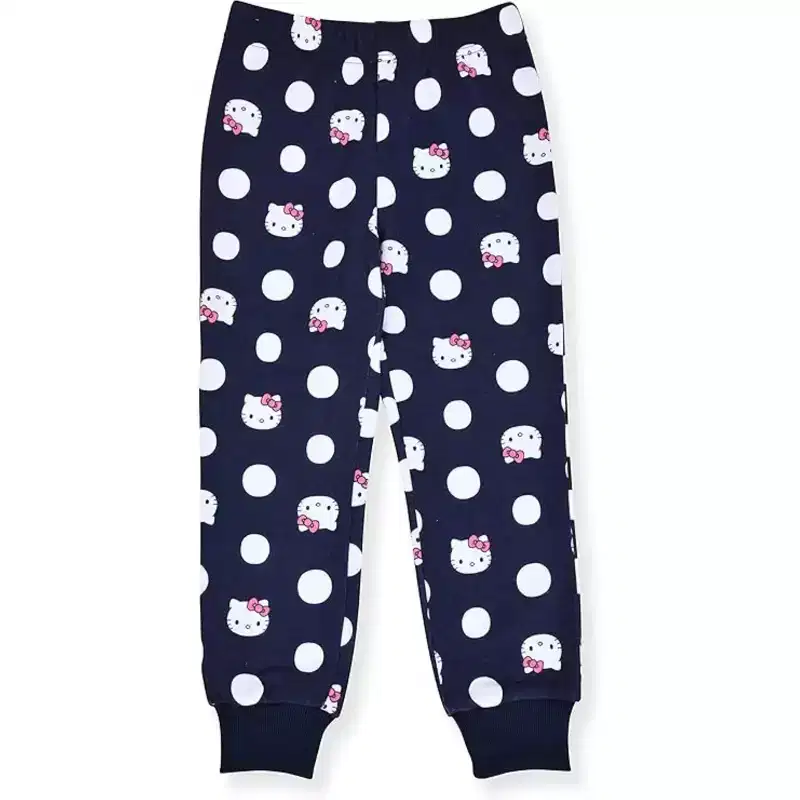 Hello Kitty Little Girls' 2-Piece Fleece Sweatshirt & Jogger Set, Light Pink/Dots, 6X