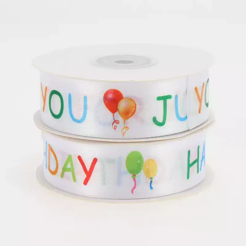 Unique Bargains 0.98x72.18' Letter Print Gift Ribbon