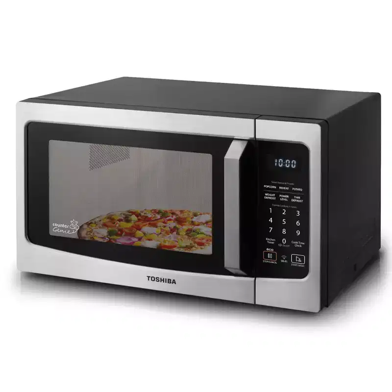 Toshiba 1.3 Cu. Ft. 1100-Watt Smart Countertop Microwave Oven with Humidity Sensor (Stainless Steel)