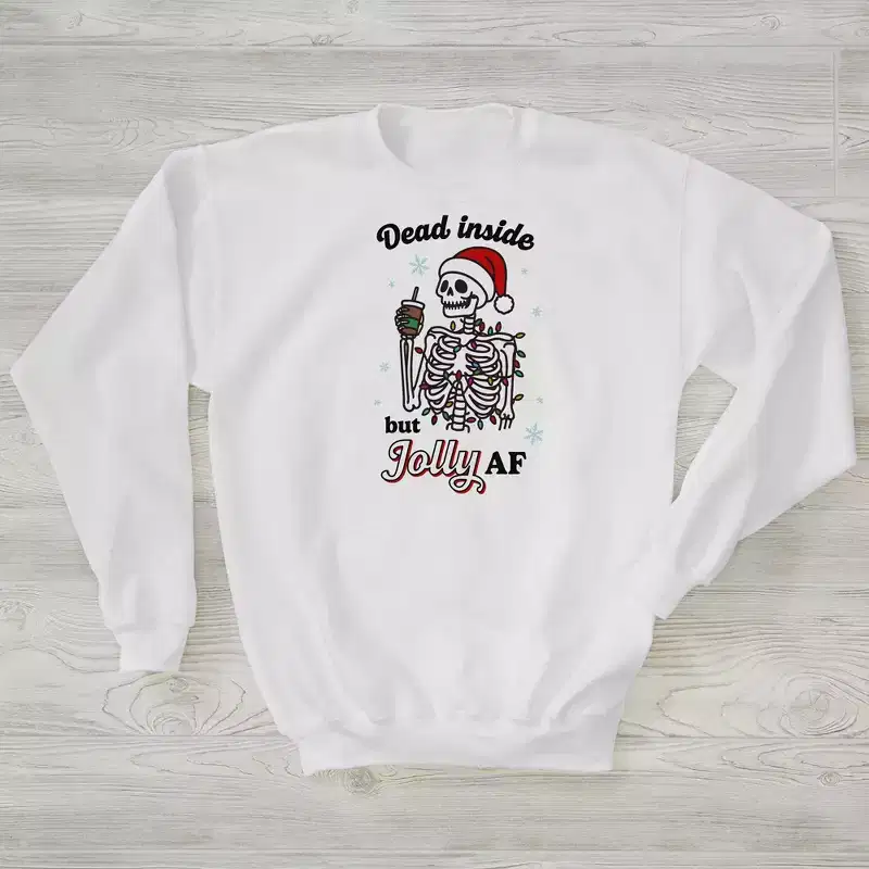 Personalization Mall Jolly AF Christmas Adult Crewneck Sweatshirt