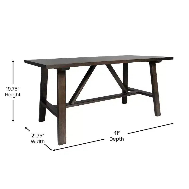 Flash Furniture Eli Solid Wood Farmhouse Coffee Table, Trestle Style Accent Table
