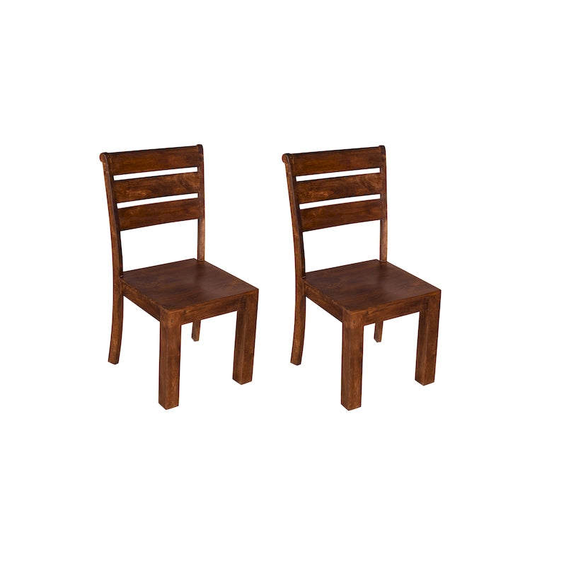 Solid Mango Wood Dining Chairs, Set of 2