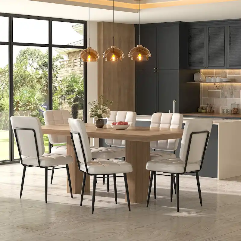 Modern Dining Chairs Set of 2/4/6/8, Upholstered Kitchen Chairs with Thick Cushion for Dining Room