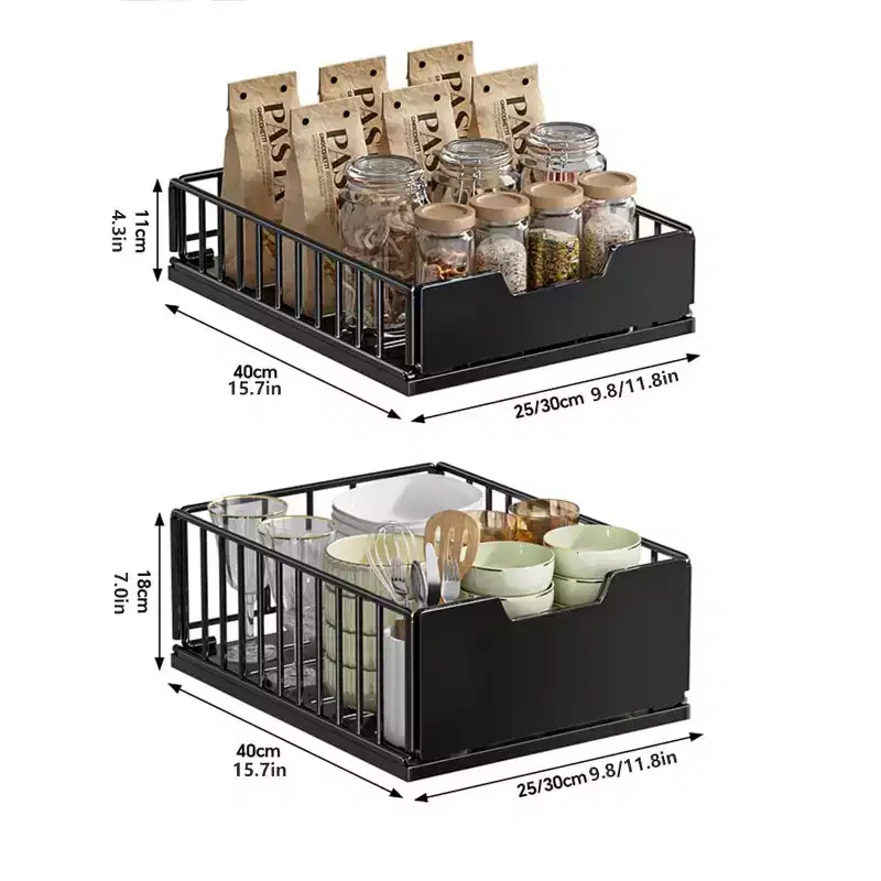 Screws for Kitchen Cabinets,Spice Drawer Extendable with Adhesive Film,25 x 40 x 18 cm (W x D x H)